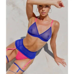 Mini String Avec élastiques Amovibles Maison Close Corps à Corps Néon -Vêtements Soldes string maison close corps a corps neon rose 5