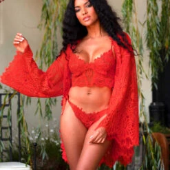 Tanga En Dentelle Marjolaine Rebecca -Vêtements Soldes tanga marjolaine rebecca rouge 4