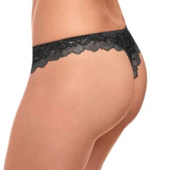 Tanga En Dentelle Wacoal Lace Perfection -Vêtements Soldes tanga wacoal lace perfection gris fonce 3